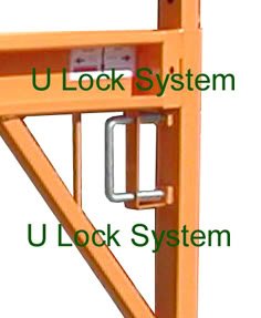 Scaffold Rolling Tower Standing at 17' High with Hatch Deck Guard Rail and U Lock Brace CBM1290