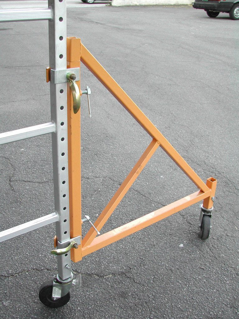 Scaffold Rolling Tower Standing at 17' High with Hatch Deck Guard Rail and U Lock Brace CBM1290