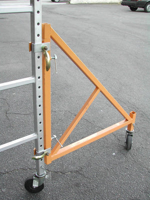 Scaffold Rolling Tower Standing at 17' High with Hatch Deck Guard Rail and U Lock Brace CBM1290