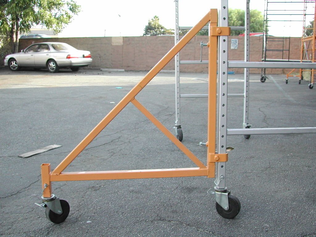 Scaffold Rolling Tower Standing at 17' High with Hatch Deck Guard Rail and U Lock Brace CBM1290