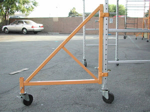 Scaffold Rolling Tower Standing at 17' High with Hatch Deck Guard Rail and U Lock Brace CBM1290