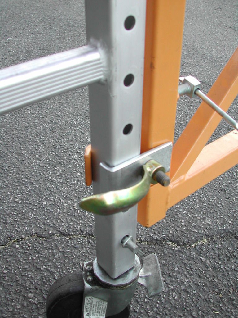 Scaffold Rolling Tower Standing at 17' High with Hatch Deck Guard Rail and U Lock Brace CBM1290