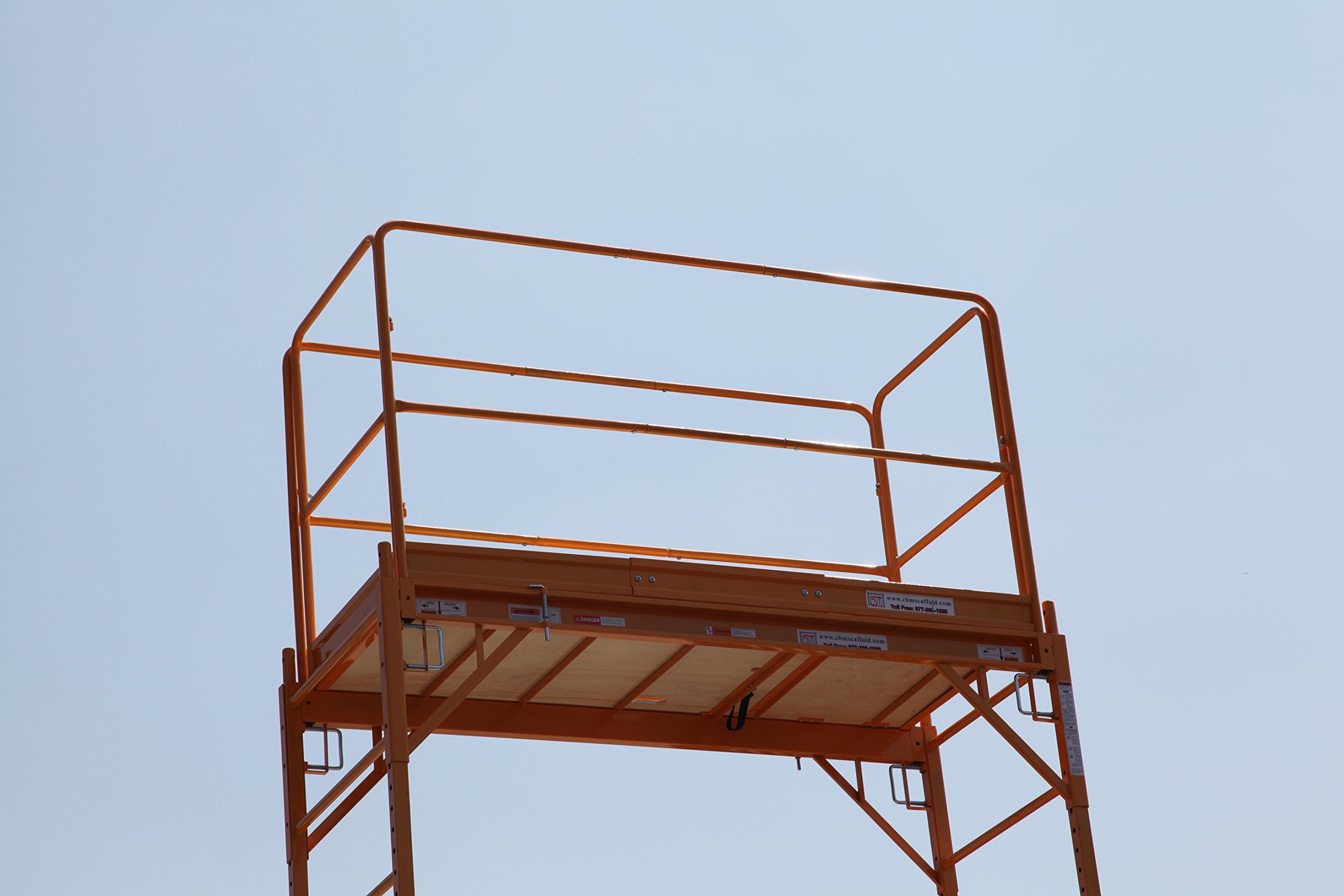 Scaffold Rolling Tower Standing at 17' High with Hatch Deck Guard Rail and U Lock Brace CBM1290
