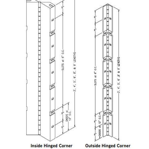 Outside Hinged Corner x 3'  (6 Pieces)