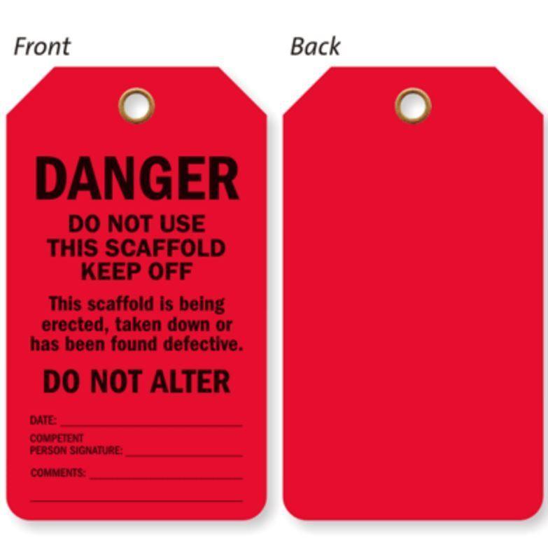 RED Safety Tag 100 Pieces